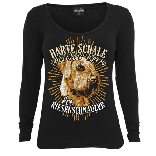 Frauen Langarm Shirt Riesenschnauzer Harte Schale Dogs Rasse Schutz Diensthunde