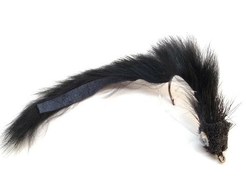 Black Deer Hair Bunny Pike Muskie Predator Fly Fishing Flies Sakuma Manta Hooks