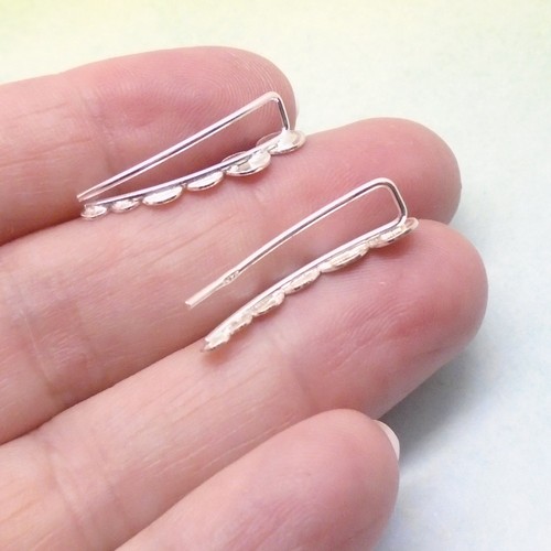 Kreise Tribal rund Kreis Design Ohrklemme Ohrringe Clip 925 Sterling Silber neu