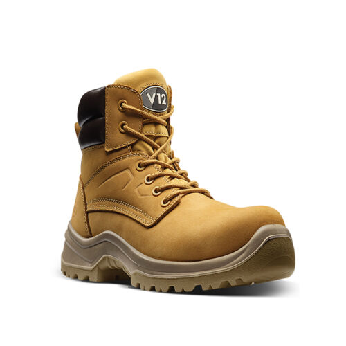 Sizes 3-13 Men's Shoes V12 Bobcat Lightweight Safety Work Boots Tan Honey 