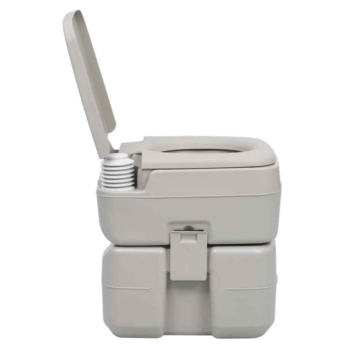 vidaXL Campingtoilette Tragbar Grau 20+10L Mobile Chemietoilette Toilette WC