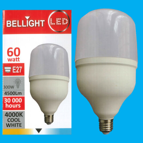 =300W 1x 60W T160 LED Light Bulb 4000K Cool White Edison Screw ES E27/GES E40 