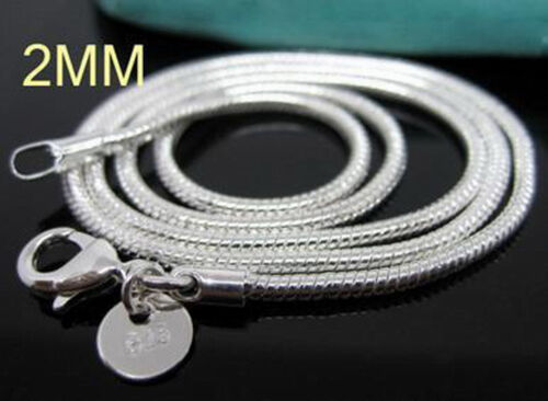 10pc 925Sterling Silver Jewelry Snake Bone Chain Women Men Necklace 1-4MM C008