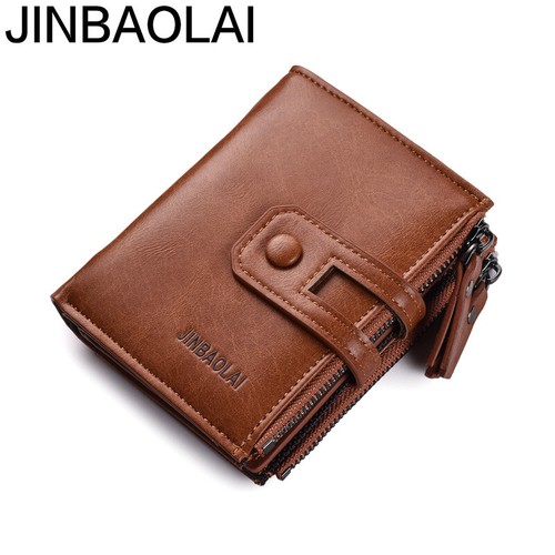 Men RFID Blocking Wallet Vintage Leather Short Purse Bifold Credit Card Holders