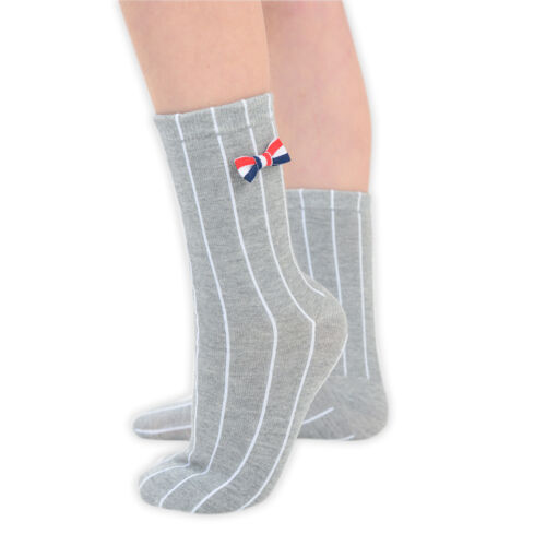 Kid/'s Children/'s Striped Bow Vertical Stripe Cotton Socks White Grey Black