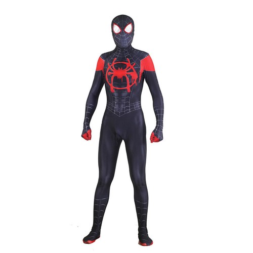 Spider-Man Into the Spider-Verse Miles Morales Zentai Cosplay Costume Jumpsuit