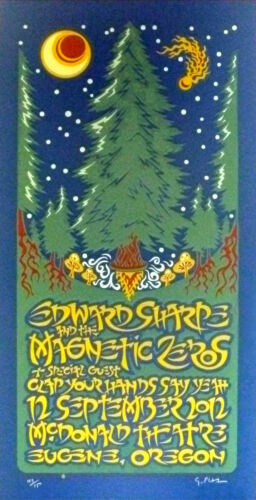 Edward Sharpe and Magnetic Zeros Poster Signed Silkscreen by Gary Houston