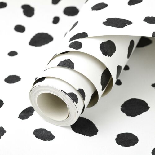 Holden Dalmatian Dots Papier Peint Imprimé Animal Noir Blanc Trendy contemporain