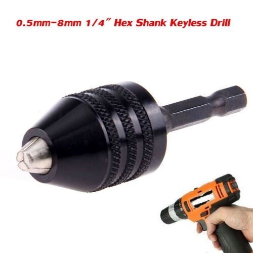 1//4/" Keyless Drill Bit Chuck Conversion Hex Shank Adapter Quick Change Driver