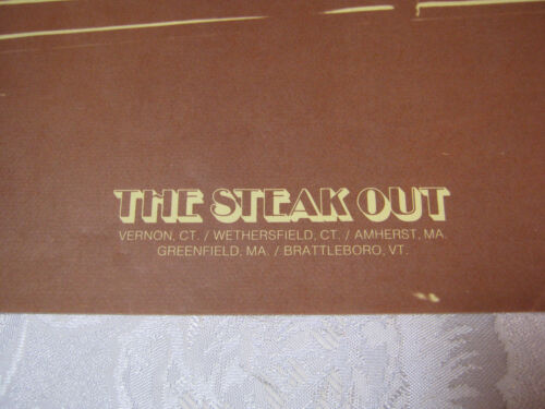 Restaurant Adv 35 placemats Lot 1940/'s Gangster Theme The Steak Out Vernon CT