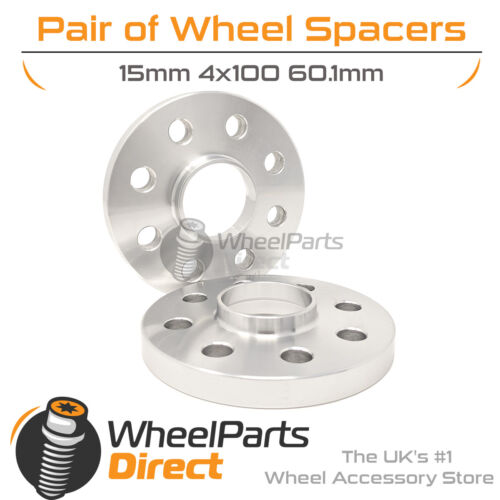 2 Mk2 Wheel Spacers 4x100 60.1 15mm for Renault Clio 98-12