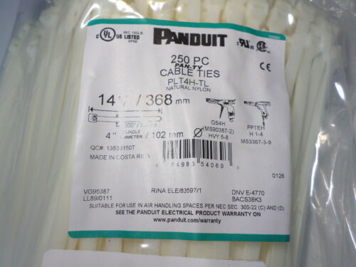 Panduit PLT4H-TL Cable Ties Natural Nylon 14.5" 250/pkg. 368mm