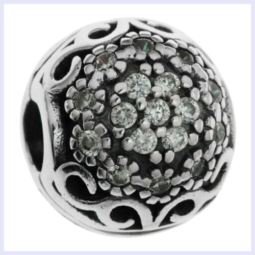 925 Sterling Silver Daisy CZ Stopper Clip Lock Bead for European Charm Bracelet