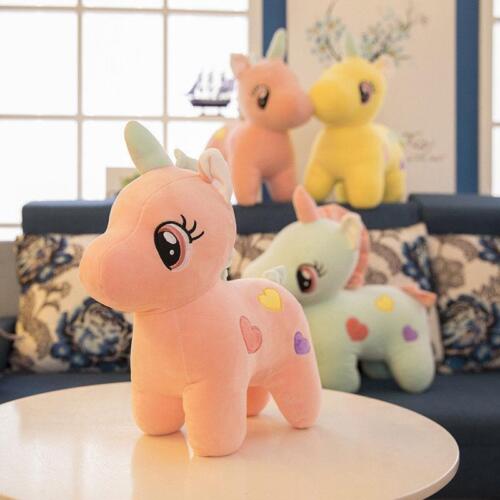 Cute Unicorn Plush Fluffy Stuffed Animal Lovely Cartoon Doll Toys Baby Kids Gift