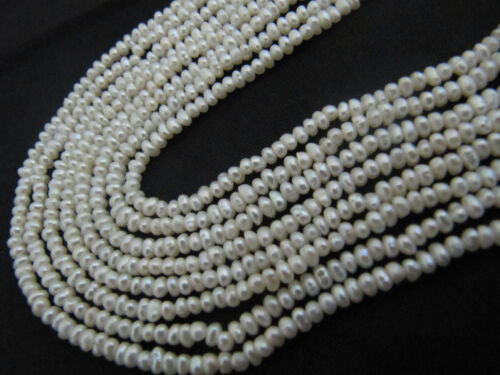 Natural Pearl White Gemstone Beads 2mm To 2.5mm Beads 16 inches Long Strand.