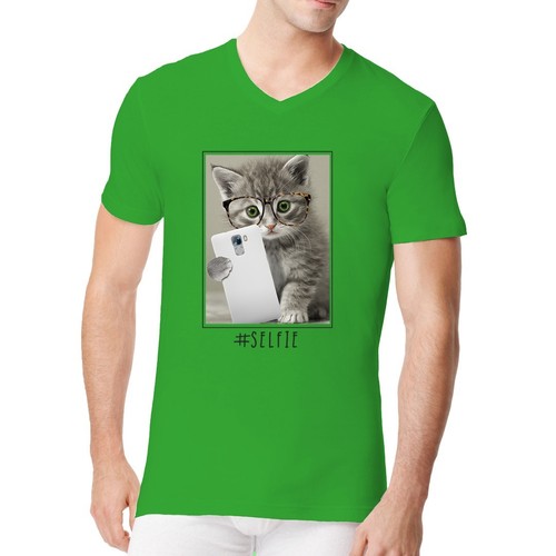 Selfie Miez Katze Smartphone Fun Shirt