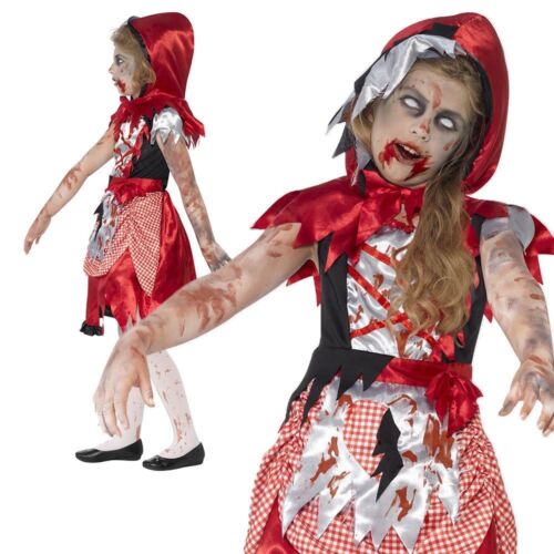 Girls Zombie Little Red Riding Hood Costume Child Halloween Fancy Dress New