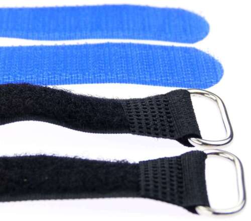 30 Klettbänder Kabelklett 300 x 20mm blau Kabel Klett Band Kabelbinder Klettband