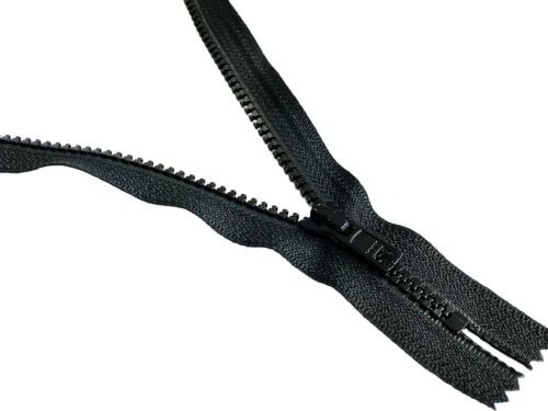 5″ to 36” Color Black YKK ® #5 Vislon Molded Plastic Zippers Closed Bottom 