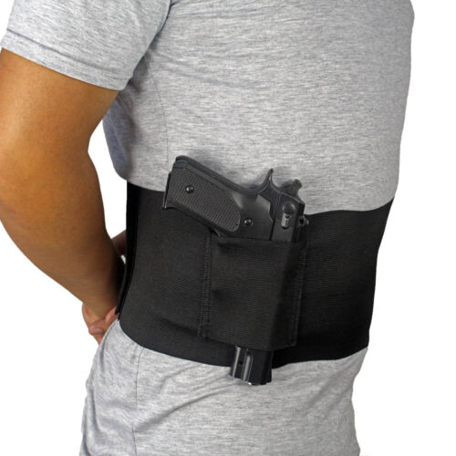 Details about  / US Tactical Adjustable Belly Band Waist Pistol Gun Holster with 2 Mag Pouches
