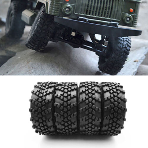 4Pcs Soft Rubber Tires Wheel for WPL B-14 B16 B36 B24 Military Truck 1//16 RC Car