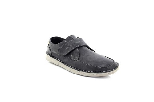 Dr.Keller Robson Mens Touch Fastening Moccasin Charcoal Black Shoes