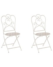 Set of 2 Garden Chairs TRIESTE Metal Beige