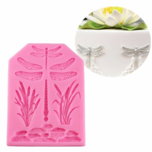 DIY Dragonfly Silicone Mold Resin Grass Stone Clay Craft Chocolate Fondant Cake 