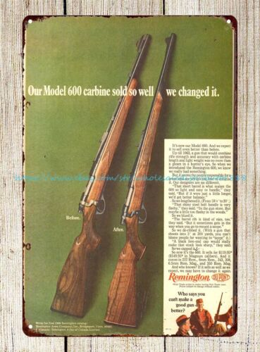 office ideas 1968 Remington Model 600 660 Carbine gun firearm ammo tin sign 