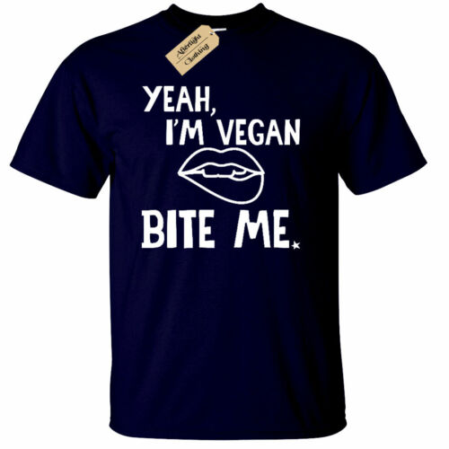 Oui je suis Vegan Morsure Me Hommes T Shirt VÉGÉTARIEN Animal Lover T-shirt graphique
