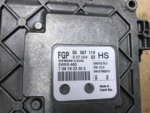 55567114 ASTRA H 1.6 ZAFIRA 5WK9460 HS VAUXHALL OPEL SIEMENS ENGINE ECU
