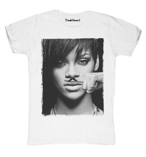 New T-Shirt Fiammata Uomo Funny Rihanna Baffo Idea Regalo 