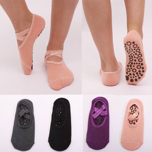 Yoga Socks Full Toe Ankle Grip Non Slip With Grips Dance Exercise Pilates WA
