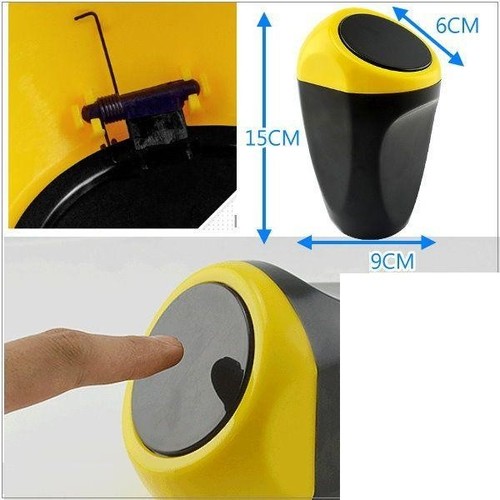 CAR MULTIFUNCTION TRASH CAN TRASH BIN CUP HOLDER GARBAGE CAN CUP BLACK BLUE #1