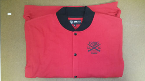 Crooks /& Castles Men/'s Knit Baseball Jacket Black,Red,Grey CSTC Size M-5XL