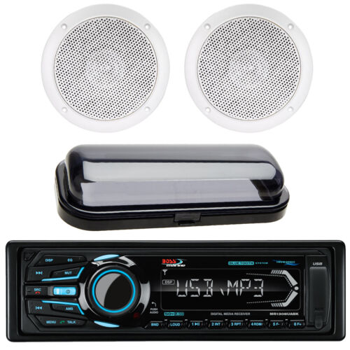 BOSS Boat Mechless AM//FM MP3 Bluetooth Player 5/" 25W Speaker Cover