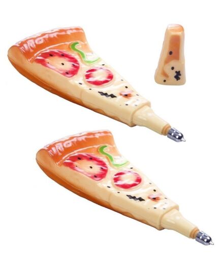 2 PCS  Novelty Cute Pizza With Magnet Ballpoint Pen School Office Kids Toy Gift