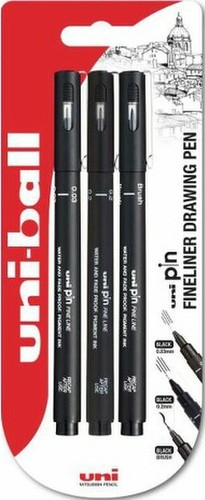 Uni Pin Fine Liner Pen Pigment Marker Waterproof Ink Brush 1.2mm 0.03mm