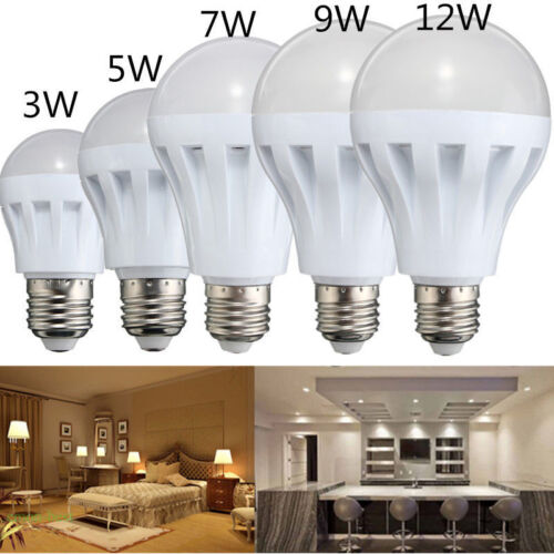 5W 7W 9W 12W LED E27 Light Bulbs Equivalent 40W 60W 75W 100W Incandescent Lamp
