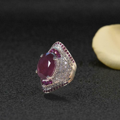 Natural Ruby Gemstone Fashion Silver Ring Women/'s Jewelry Fine