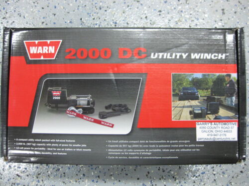 Warn 92000 Trailer Utility Winch 2000 LB 12 Volt DC Light Duty Compact Boat