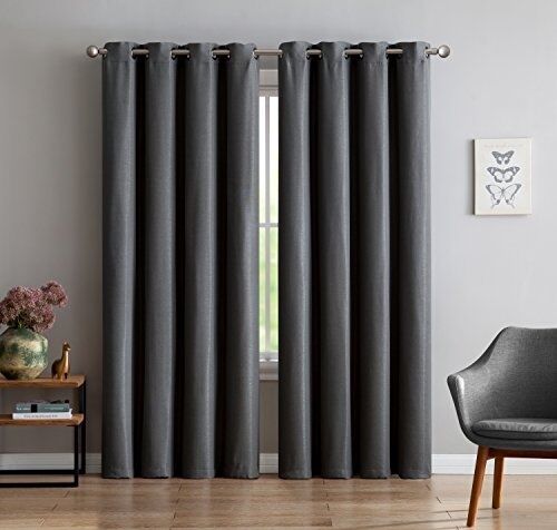 Premium Textured Thermal Weaved Heavy Duty Blackout Curtain Noise Reduction NEW 