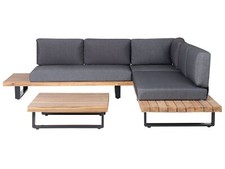 Lounge Set MYKONOS FSC® Certified Acacia Wood Dark Grey Reversible 5 Seater