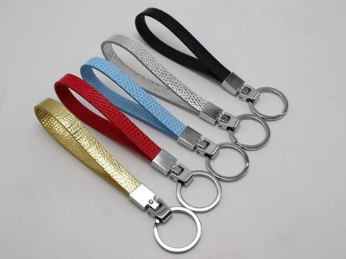 5 Stainless Steel Key Ring with Synthetic leather Band Fit 10mm Slide Charm
