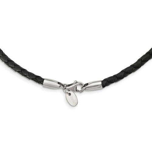 Details about  / 4.0mm Genuine Leather Weave Necklace; 18 inch; Lobster Clasp Fancy