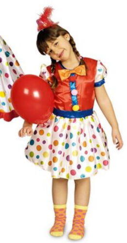 Drôle Clown robe clown fille Points Robe 98 104 116 128 134 140 152 