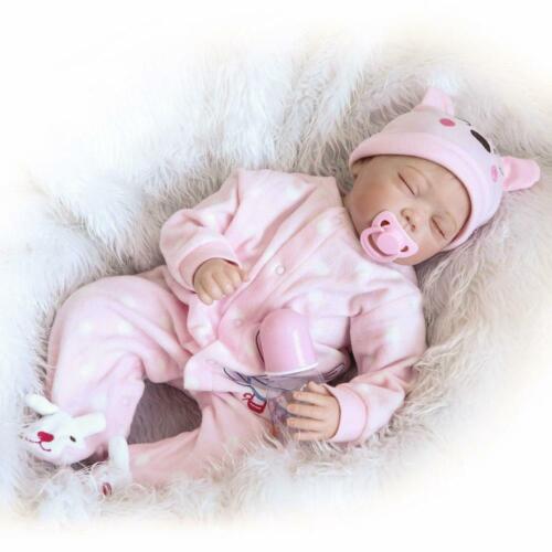 Details about  &nbsp;22&#034; Sleeping Reborn Baby Dolls Lifelike Vinyl Silicone Newborn Baby Doll Gifts