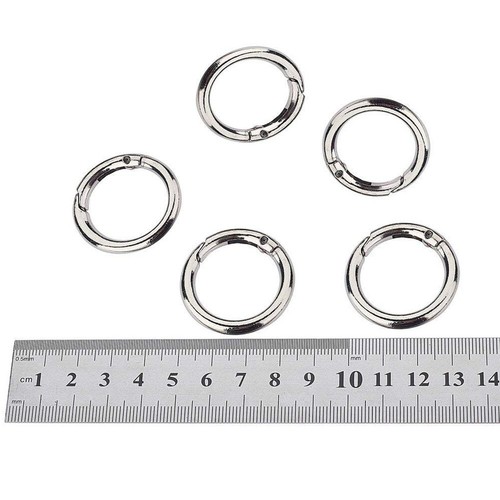 6pcs Spring Snap Ring Clips Carabiner Alloy O Ring for DIY Craft Key Ring Buckle