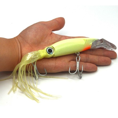 Octopus Fishing Lure 14cm 39g With Treble Hook And Jigs Lifelike Peche Luminous