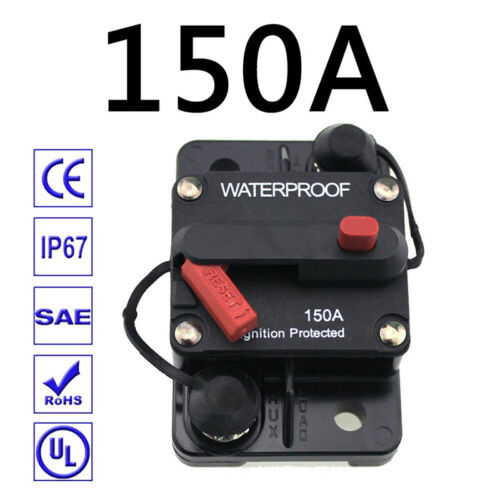 Car Boat 30A-300A Amp Circuit Breaker Fuse With Manual Reset Switch 12V-48VDC 